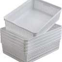 Aebeky A4 Size Plastic Paper Storage Trays,Desktop File Organizer Baskets,6-Packs (White)