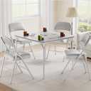 CuisinSmart Folding Card Table, Portable Square Card Table, Foldable Tables for Home, Indoor and Outdoor, Space-Saving, No Assembly Required, Not Include Chairs, Grey