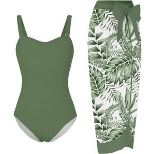 UNIFACO Teen Girls Swimsuit Size 12-14 One Piece Bathing Suit with Mesh Cover Up Adjustable Straps Swimwear