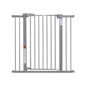 Babelio 36" Tall Baby Gate, 26-40" Wide Auto Close Pet Gate, PressGuard C5 Pressure Mounted Metal Dog Gate, Easy-Install No Drilling, No Tools Needed, with Wall Protectors and Extension Kits, Gray