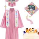 GRAJTCIN Kindergarten Preschool Graduation Cap and Gown with 2026 Tassel Graduation Stole and Certificate