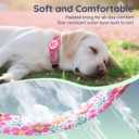 WhoseID Airtag Dog Collar,with Waterproof airtag HolderOriginal Stylish Cute Pattern Design.QR Code ID BuckleComfortable Soft Cotton for Dogs, Floral Pink