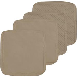 Easy-Going Waterproof Patio Cushion Covers ONLY Cover 24x24x4 inch 4 Pack Replacement Non-Slip Outdoor Seat Cushion Slipcover with Zipper. Camel