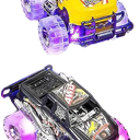 Light-Up Monster Truck Toys (2-Pack)  Push-&-Go Cars with Glowing Wheels  Birthday Gift for Toddlers, Boys & Girls Ages 3+  Durable Friction-Powered Trucks  Batteries Included