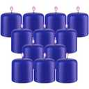 Candle Charisma Blue Pillar Candles Bulk Pack of 12 – (3x4 Inch) Long-Lasting 70-Hour Burn, Dripless & Smokeless – Perfect for Hassle-Free Decor at Weddings, Fall Table Centerpieces & Special Events