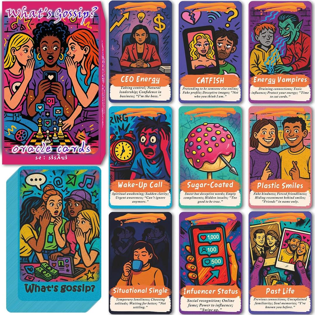 sishui What is Bagua?80 Bagua Tea Oracle Card Deck for Beginners Oracle Card Tarot Set for Karma, Twin Flames, Love, Friendship, Life Readings