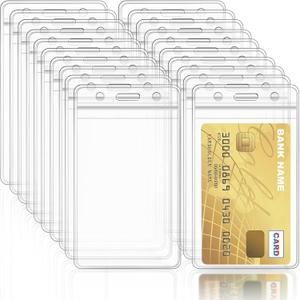 Zonon 150 Pcs Name Badge Holder 3. 27 x 5. 3 Inch Clear Plastic Card Sleeve Vertical ID Badge Holder Name Tag Sleeve for Medical Nurses Office and School