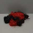 ColorGround Long Curly Cosplay Wig with 2 Ponytails (Half Black Half Red)
