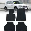 SecosAutoparts Replacement Black Velour Front & Rear Floor Mats Carpet Compatible with BMW X3 F25 2010 2011 2012 2013 2014 2015 2016 2017 2018
