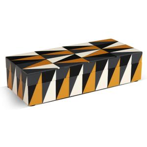 Handicrafts Home Decorative Storage Box with Lid, Box for Remote Controls, Coffee Table Storage Organizer, Keepsake Decorative Box for Living Room, Shelf & Hallway Decor, Puzzle Guild 10 x 4.5 x 2.5