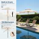 Patio Umbrella, 2 Tier Outdoor Table Umbrella, Large Vented Market Umbrellas with Push Button Tilt and Crank, 8 Sturdy Ribs for Backyard, Deck, Pool, UPF50+ UV Protection