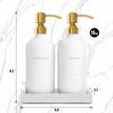Prus Waso Gold Soap Dispenser Bathroom Set, Hand and Lotion Dispenser with Stainless Steel Pump, Perfect for Modern Bathroom Decor. (Gold)