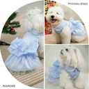 MAMORE Dog Dresses Princess Skirt Tutu Gowns Wedding Outfits Pet Clothes for Small Medium Large Dogs Girl Puppy with Bow Tie Cute Valentine Birthday Party (Blue, Small)
