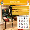 Christmas Chair Covers Set of 4 Santa Claus Snowman Christmas Tree Design Stretch Dining Chair Slipcovers Washable Universal Seat Protectors for Holiday Party, Kitchen, Banquet, Home Decoration