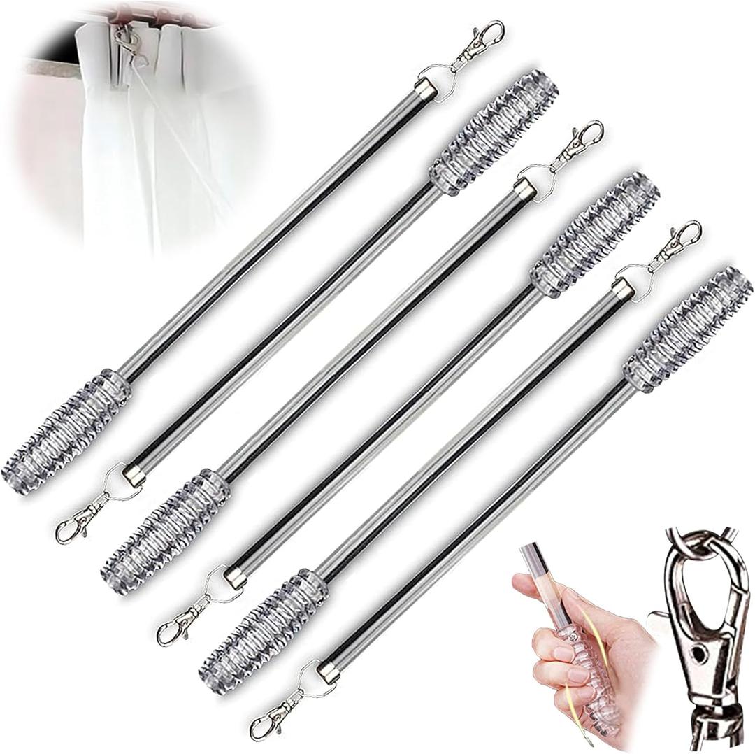 Jos & Haz Curtain Pull Wand Clear Acrylic 36" (6 Pack)  Pull Rod Wand for Grommet Panels, Vertical Blinds, Shower Drapes  Invisible Curtain Opener Stick for Opening & Closing Curtains