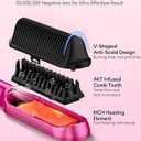 Terviiix Frizz Buster Ionic Hair Straightener Brush with MCH Heater - Rapid 450F in 20S, Hair Straightener Comb for Efficient One-Pass, Anti-Scald, 13 Heat Settings, Dual Voltage, Pink