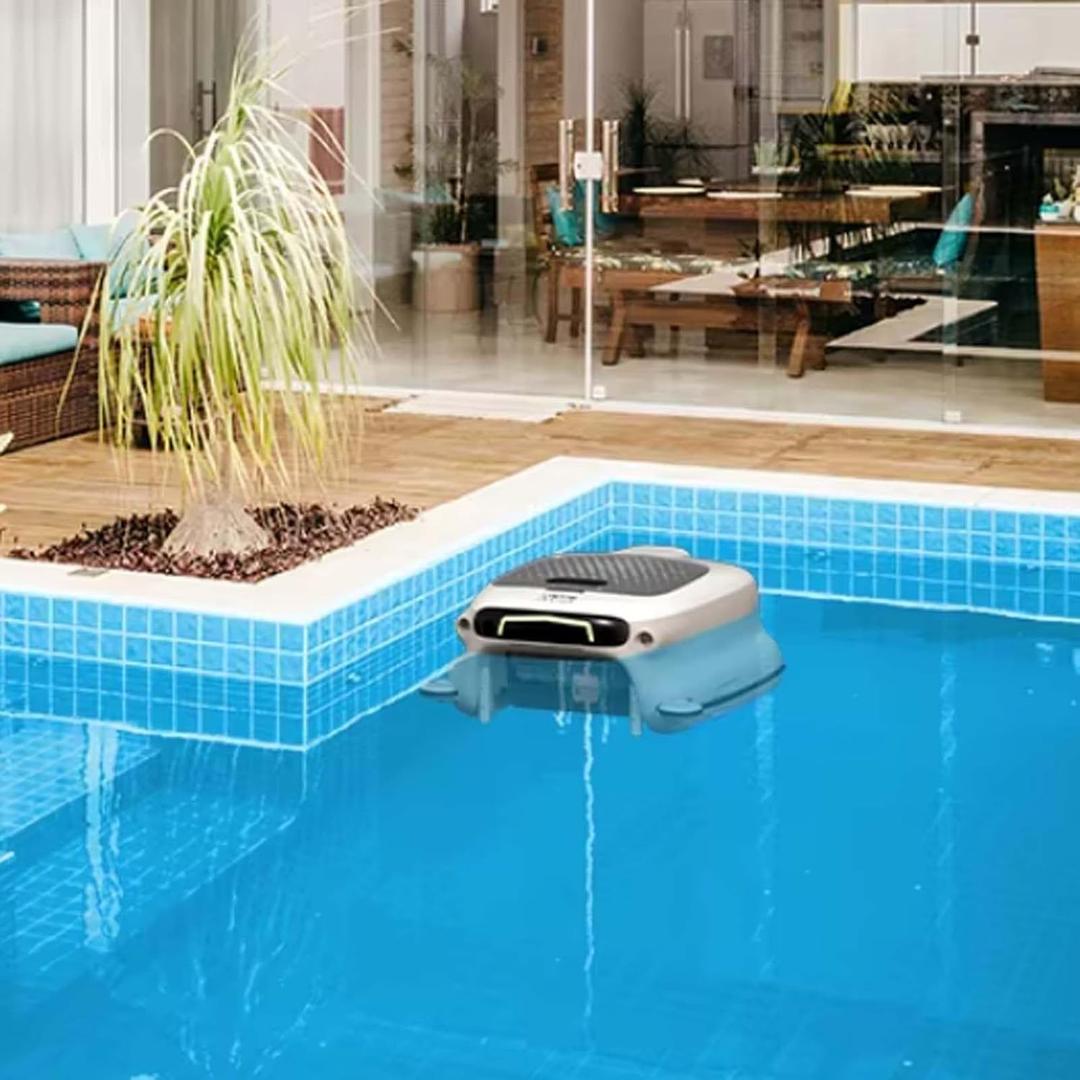 Cordless Pool Cleaner, Robot Swimming Pool Cleaner, Multiple Cleaning Modes, 5-6 Hour Runtime, Battery 7800Mah, for Home, Hotel, Courtyard