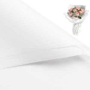 WRAPAHOLIC 20 Sheets Flower Wrapping Paper - 22.4 x 22.4 inch Pure White Water-Resistant Floral Bouquet Wrapping Paper, Florist Supplies Packaging for Wedding Birthday Gift DIY (Solid Color - White)
