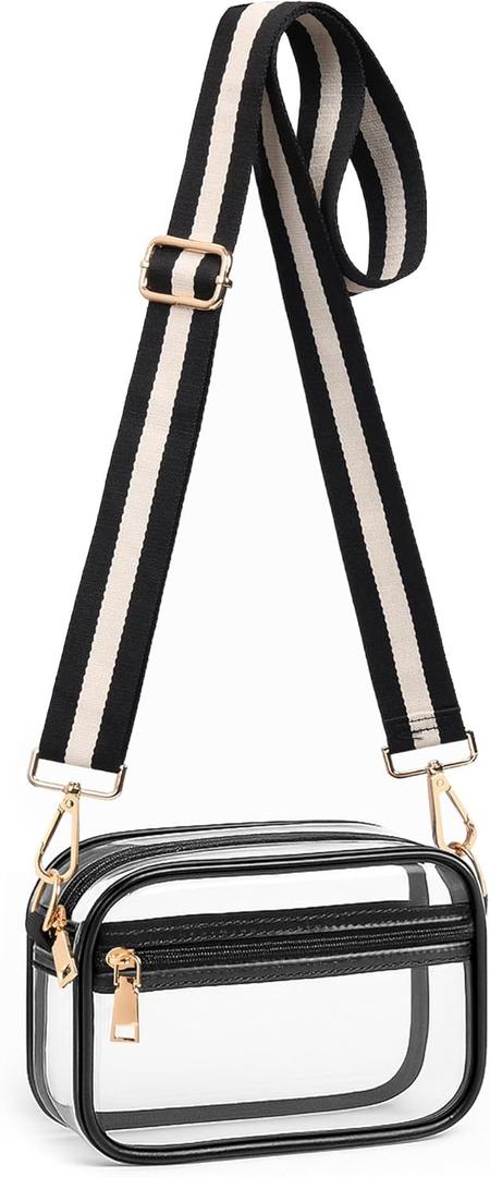 BS-VOG Clear Crossbody Bag Stadium Approved, Clear Purses for Women, Small Stadium Bag for Events Concerts Sports Fans (A14)