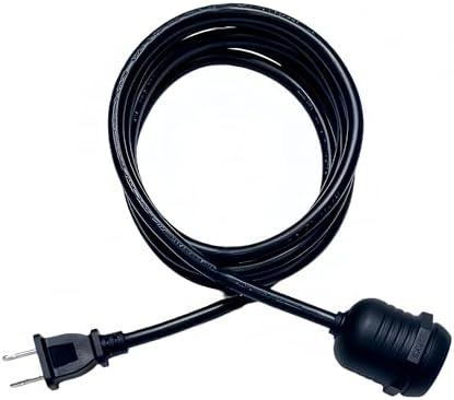 E26 Waterproof Pendant Light Socket, 6FT Industrial Power Cord, IP65 Rated Hanging Light Kit for Garage, Workshop, Patio (Bulb Not Included).