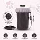 2 x Dog Paw Cleaner Cup - Plastic Paw Cleaner for Dogs w/Silicone Lid, Soft TPR Bristles & Removable Brush - Ideal Dog Paw Washer for Outdoor & Indoor Use - Easy-to-Use Paw Scrubber for Dogs, Black