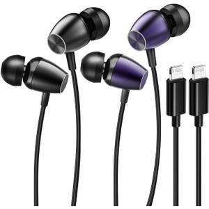 (2Pack) Wired Headphones for iPhone Earbuds Earphones with Lightning Connector (Mic Volume Control HiFi Stereo Noise Cancelling) Ear Buds for iPhone 14 13 12 11 Pro Max/X XS XR / 8 7 Plus