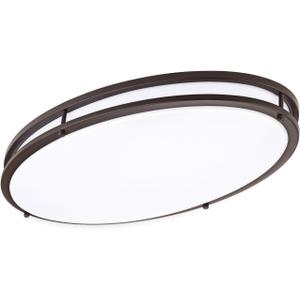 DAKASON 24Inch Oval LED Kitchen Ceiling Light Flush Mount, 40W Big LED Light Fixture Ceiling for Living Room, 3500K/4000K/5000K Dimmable, Modern for Dining Room/Laundry, Oil Rubbed Brown