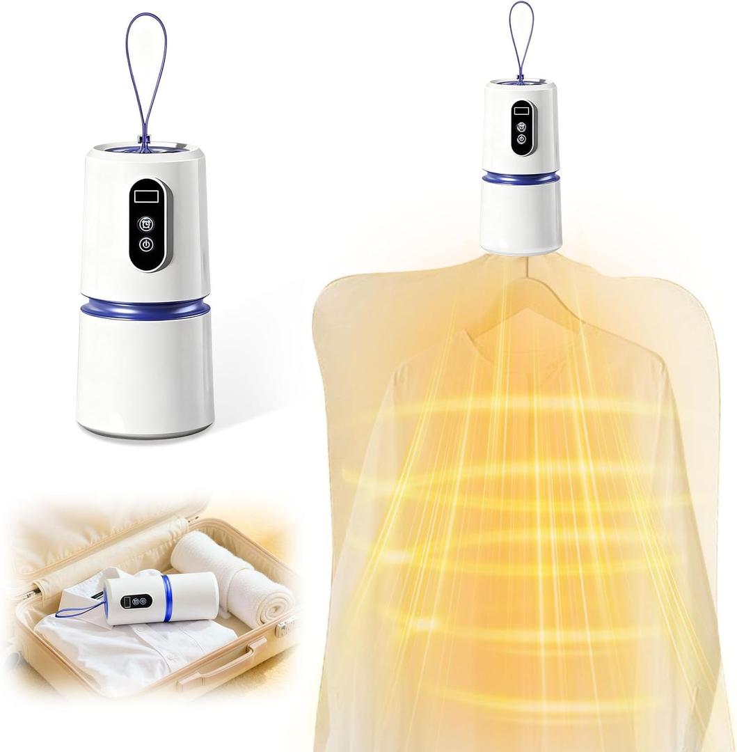 KeyDoors Portable Clothes Dryer-Travel Size Compact & Timer-Adjustable Mini Dryer Machine for Washed Clothes-Quiet Foldable Laundry Dryer for Apartment, Cruise, RV, Hotel, Dorm & Home