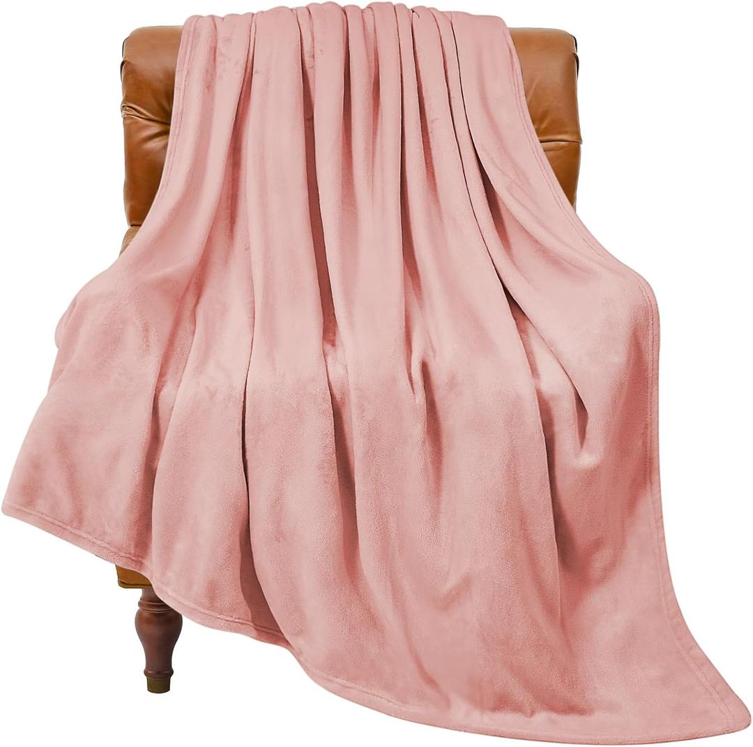 BEDELITE Fleece Blanket Pink Throw Blankets for Couch & Bed, Luxury Plush Cozy Fuzzy Blanket 50" x 60", Super Soft Warm Lightweight Throw Blanket for Travel Camping