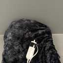 Electric Heated Blanket Throw 50''x60''Size Faux Fur Heating Blanket 10 Heating Settings, 1-8h Timer & Overheat Protection, Machine Washable, Soft Flannel and Sherpa Full Body Warmth (Black)