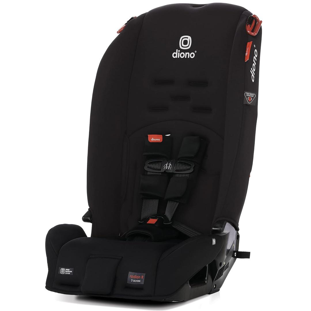 Diono Radian 3R, 3-in-1 Convertible Car Seat, Rear Facing & Forward Facing, 10 Years 1 Car Seat, Slim Fit 3 Across, Jet Black, Manufactured Date: 03/26
