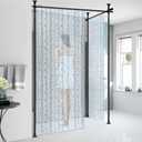 FLY HAWK Room divider curtain rod,Tension Shower Curtain Rods Rustproof Expandable Stainless steel no drilling 70-125 in Customizable for Bathroom,closet,windows,bedroom,living room,laundry room Black