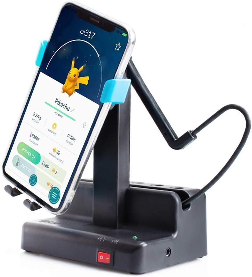 Steps Counter Compatible for Pok emon Go Cellphone Pedometer (Width Under 3.4 inches) Shaker Electric Version Non-Magnetic, Mute Stainless Steel Bearings Quick Steps Earning Device- Blue