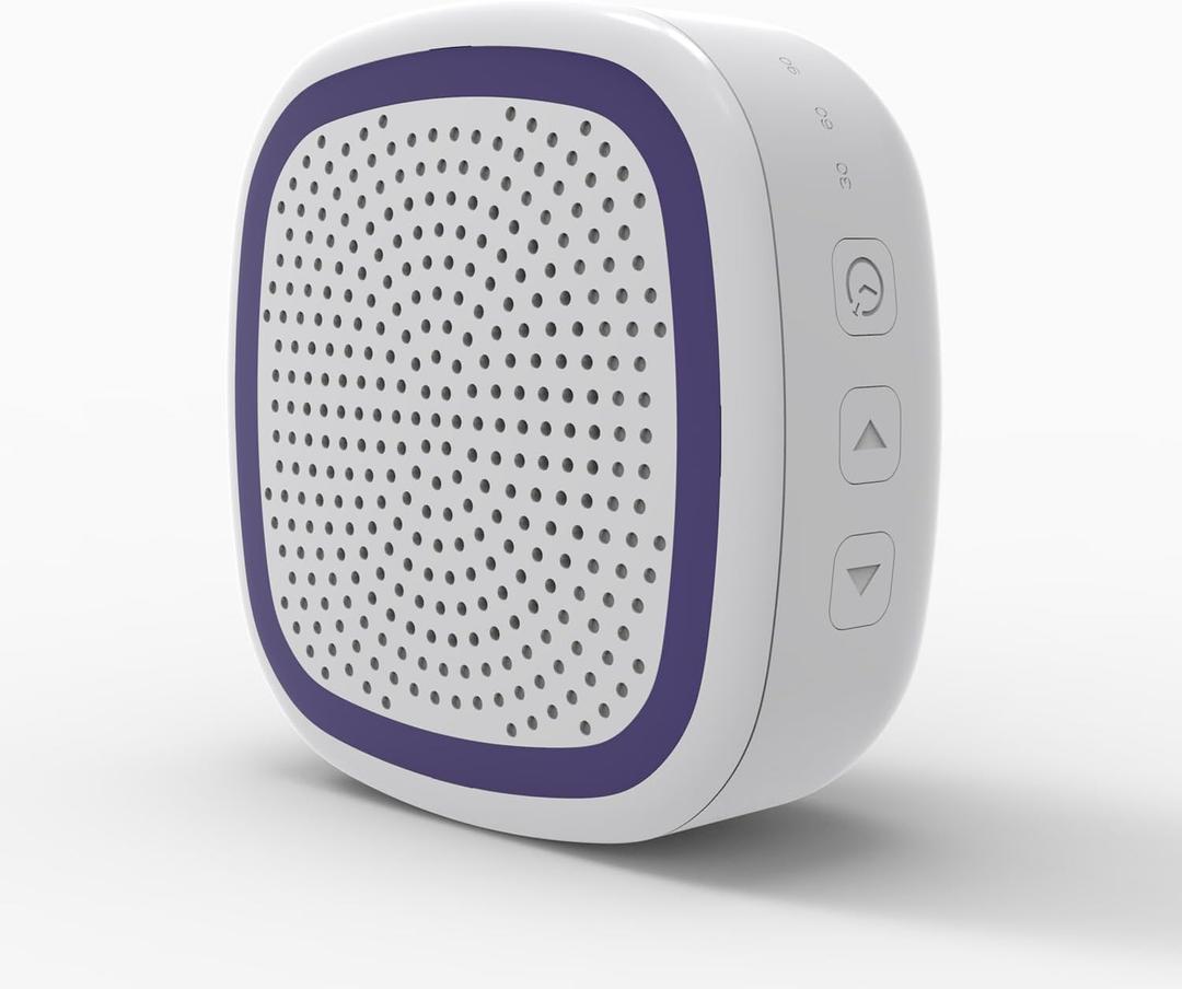 White Noise Machine,Wireless Connect Sound Machine with 36 Soothing Sounds, Sleep Machine for Adults Baby KidsMemory Function,3 Timers,15 Volume Levels for Home, Office, Travel. (White-Blue, Small)