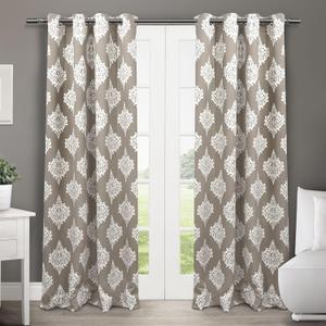 Exclusive Home Curtains - EH7945-03 2-84G Medallion Blackout Grommet Top Curtain Panel Pair, 52x84, Taupe, 2 Piece