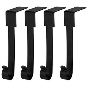 Guojanfon 4 Pack Christmas Stockings Holder Hanger, Metal Hooks for Hanging Christmas Stockings,Stocking Holders for Mantle for Christmas Decorations (Black)