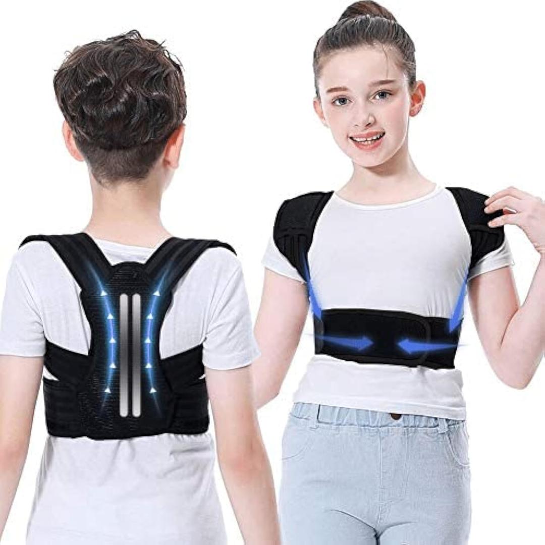 Lexniush Professional Posture Corrector for Kids and Teens, Effective Upper Back Posture Brace for Teenagers Boys Girls Spinal Support to Improves Slouch, Prevent Humpback, Relieve Back Pain (Large (Pack of 1), Black)