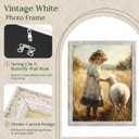 TWING 11x14 Picture Frame,Display 8x10 Photo with Mat or 11x14 without Mat, Ornate Vintage 11 x 14 Photo Frames for Wall Mounting, Vintage White,1 Pack