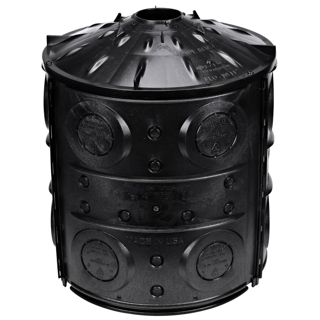 NDS FWAS24 50 Gal. Flo Stormwater Dry Well System Kit with 3 Side Panels & 1 Cover, Ideal for Rainwater Collection, Black
