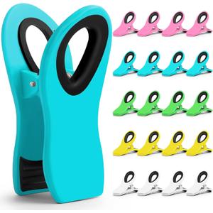 20 Pack Chip Clips, Bag Clips, Binder Clips, Multipurpose Food Clip, Magnetic Clip for Chip, Snack, Food Storage, Kitchen, Packages, Office Paper Clamps