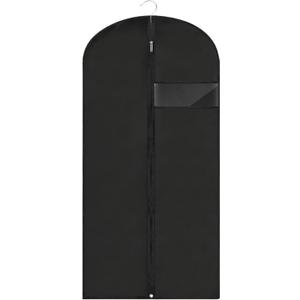 Garment Bags for Hanging Clothes, 45'' Suit Bag Cover for Storage and Travel, Dress Bags for Gowns Long (Black)