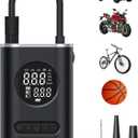 Tire Inflator Portable Air Compressor - ZGZUXO 150PSI Cordless Air Pump for Car Tires with Pressure Gauge LED Light, Electric Bike Tire Pump for Car Motorcycle Bicycle Ball, Auto Shut-Off (Small)