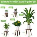5-Pack Wood Plant Stands Indoor, Single Plant Stand for 6-12 Inch Pots, Mid-Century Modern Plant Stool, Tall Plant Stand for Large Plants for Living Room, Balcony, Office (Dark Brown)