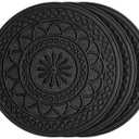 HF by LT Rubber Estate Garden Stepping Stone, 11-3/4 inches, Black, Set of 3