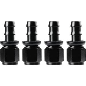 Ucreative 6AN Straight Push Lock Hose Fitting End Black 4PCS Ucreative 6AN Straight Push Lock Hose Fitting End Black 4PCS