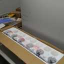 LOUSACE Bathroom Lighting Fixture Over Mirror, 6 Light Bathroom Vanity Lights Matte Black with Opal White Glass Shades, E26 Bulb Base, Wall Sconces Vanity Lighting Fixtures for Bathroom Living Room