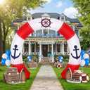 Gilprop 10 ft Nautical Party Inflatable Decorations with Build-in LEDs Blow up Arch Kit Outdoor Inflatable Archway Decorations for Yard Lawn Garden Party Decor