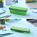 LockerMate by Bostitch Small Flexi Storage Box with Lid, Collapsible Pencil Case Design for Craft and School Supplies, Green