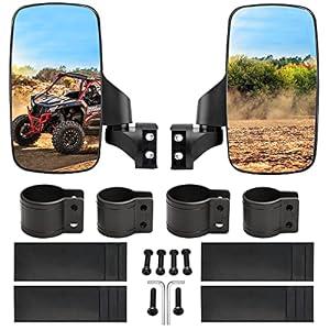 BETOOLL Upgraded Adjustable Pair UTV Side Mirror Set 1.75 or 2inch Roll Bar Cage, Universal UTV Side View Mirrors High Impact(Pack of 2)