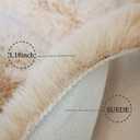 Ghouse Faux Rabbit Fur Round Rug 5ft Light Brown Beige Round Rugs for Bedroom Decor Fluffy Area Rugs for Living Room, no-Shedding Carpet Sheepskin Washable Rug Rome Decor